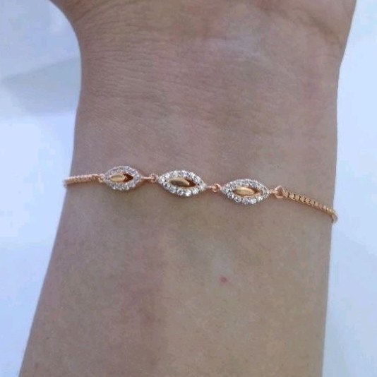 Gelang tangan serut Asli perak silver 925 lapis emas gel03