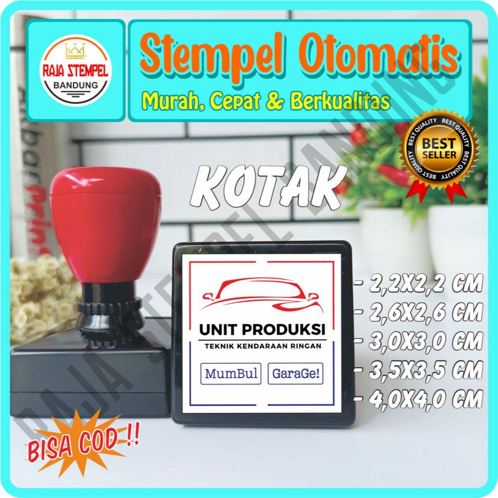 

STEMPEL FLASH KOTAK UK 4X4CM, 3,5X3,5CM, 2,6X2,6CM STAMPEL LOGO USAHA, STEMPLE ONLINE SHOP, STAMPLE