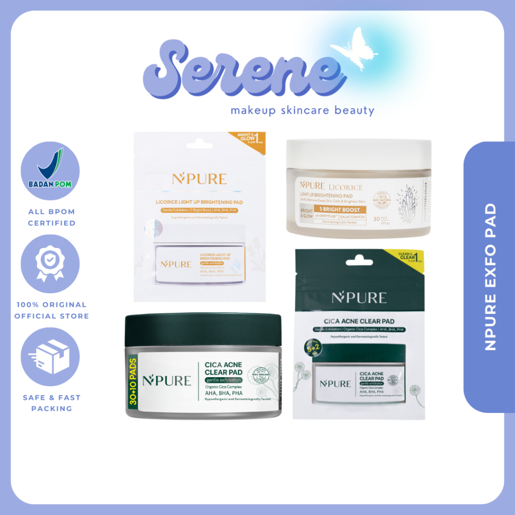 [READY EXP 2027] NPURE Acne Clear Pad Cica & Brightening Exfoliating Pad Licorice | Kapas Eksfoliasi