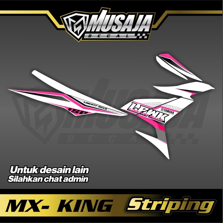 Striping transparan / non transparan uv mx king pink putih non full body bebas request