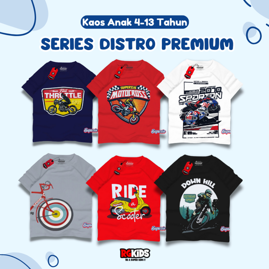 RGKids Kaos Anak Laki Laki 4-12 Tahun Sepeda Motor Roda Dua SPZ Series