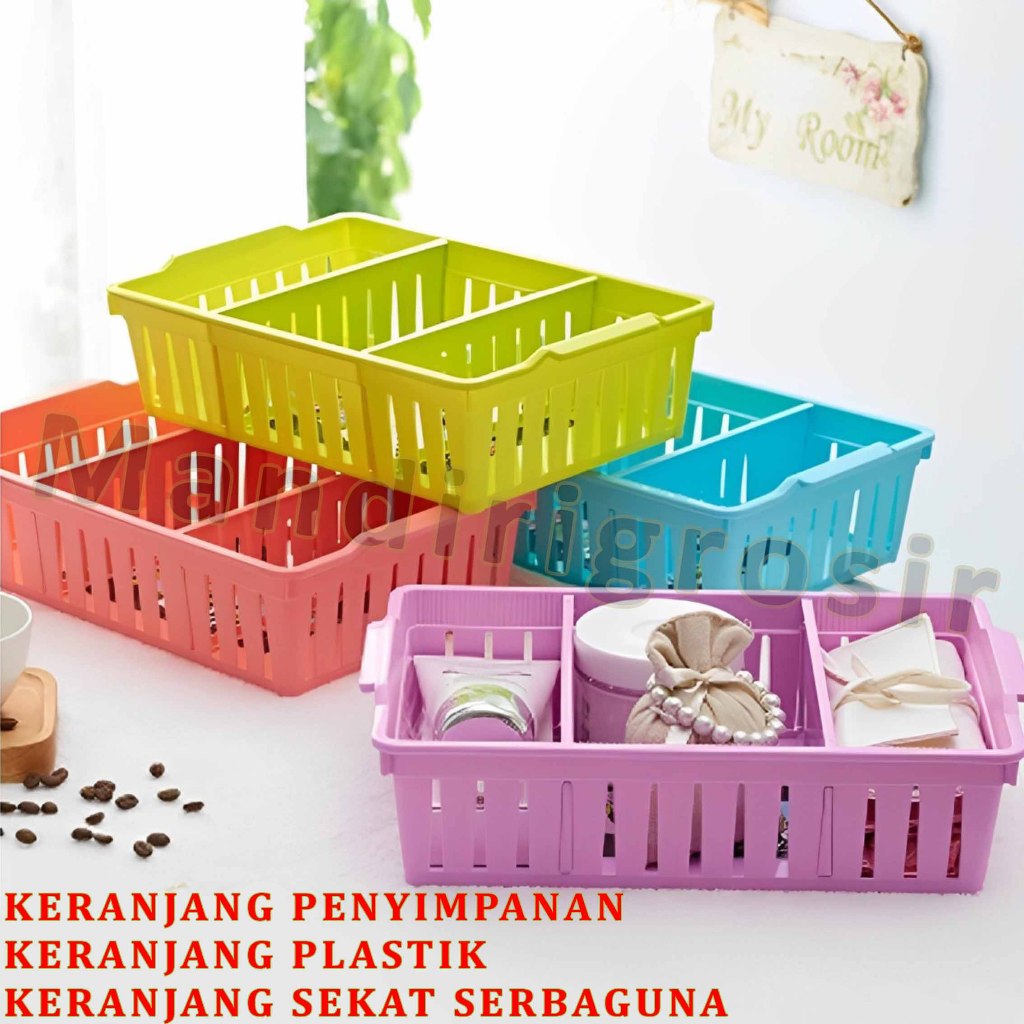 Keranjang Plastik * Keranjang Penyimpanan * Keranjang Penyimpanan Serbaguna * 1pcs