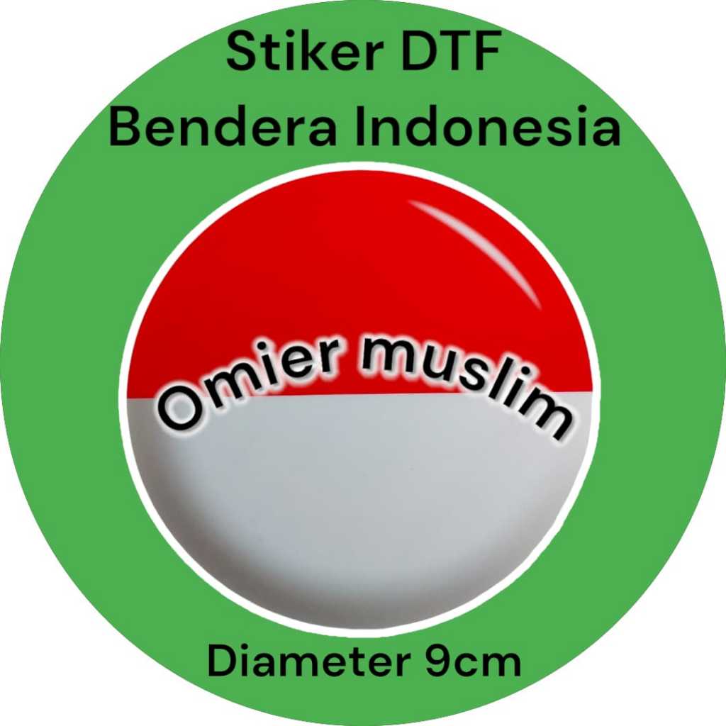 

Stiker DTF Bendera Indonesia Bulat Model 3D Ukuran Diameter 9cm