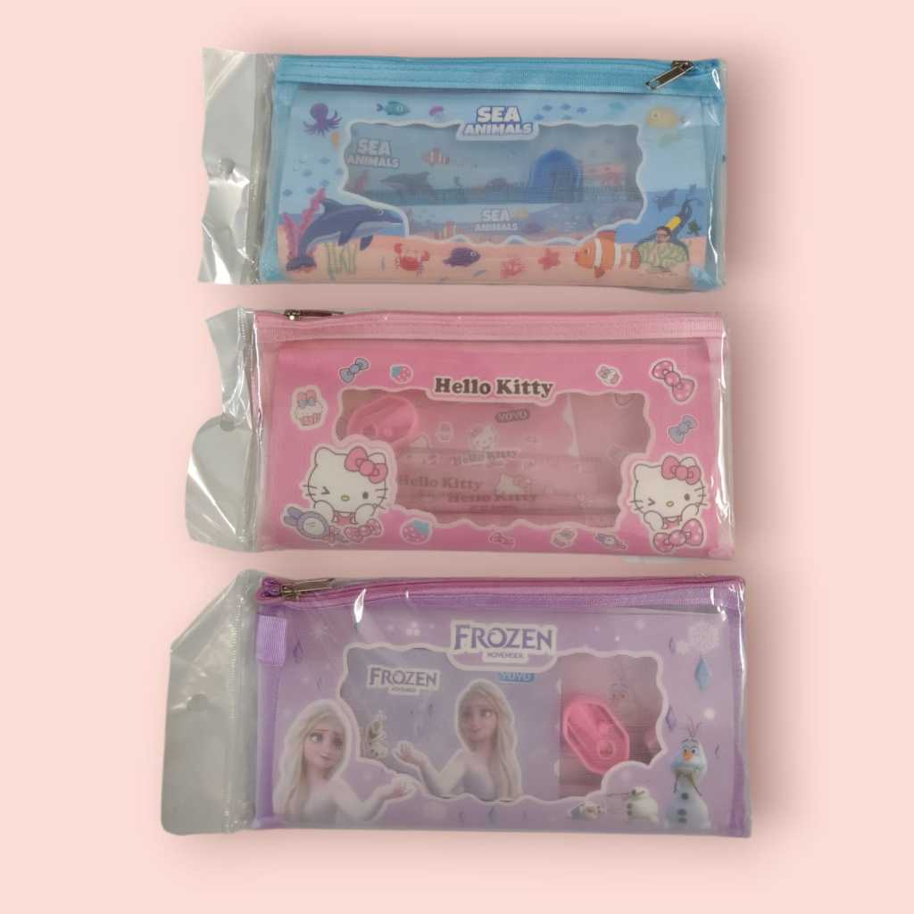 

Tempat pensil transparan motif kartun