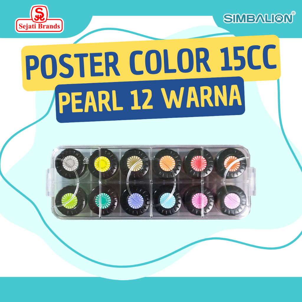 

Simbalion Set Poster Color 15 cc - 12 Warna Pearl Color (Metalik)