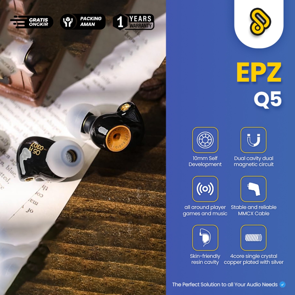 EPZ Q5 Earphone HIFI Ceramic Carbon Nano Moving Coil In Ear Monitor