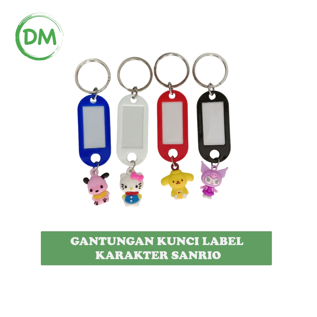 DM- GANTUNGAN KUNCI LABEL NAMA KARAKTER SANRIO LUCU