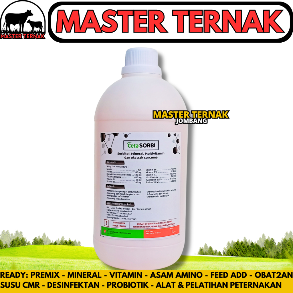 CETA SORBI 1 LITER - Vitamin Herbal ATP Penambah Nafsu Makan & Daya Tahan Tubuh Ternak Sapi Kambing 