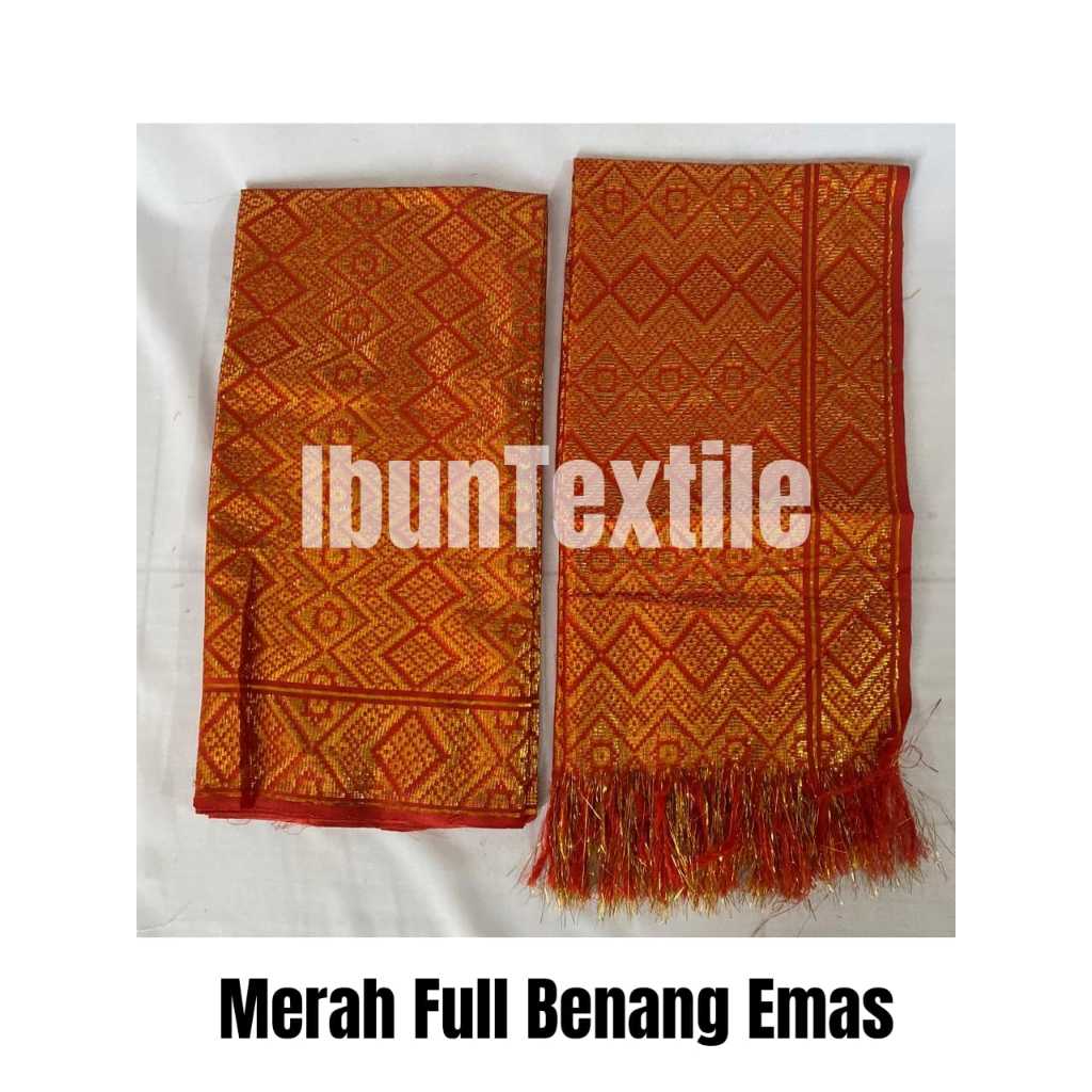 Hnna Kain Songket Full Benang Emas, Kain Songket Khas Palembang Asli Adat Melayu Modern Mewah