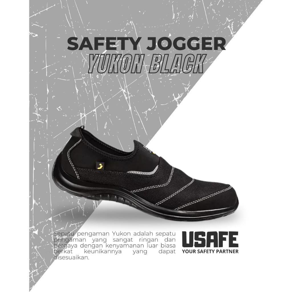 Sepatu Safety Jogger Yukon Black Hitam