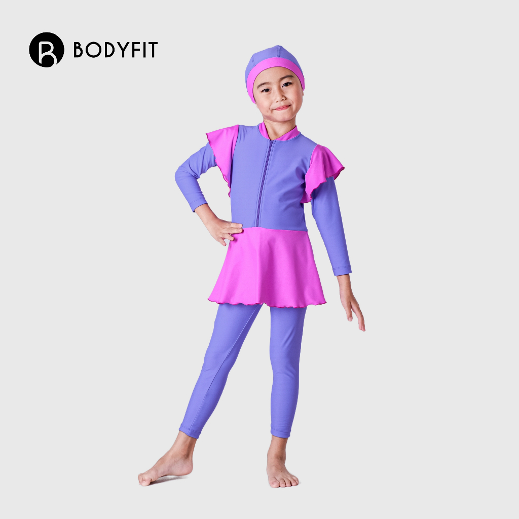 Bodyfit Abigail Swimsuit Kids | Baju Renang Selam Panjang Anak Perempuan