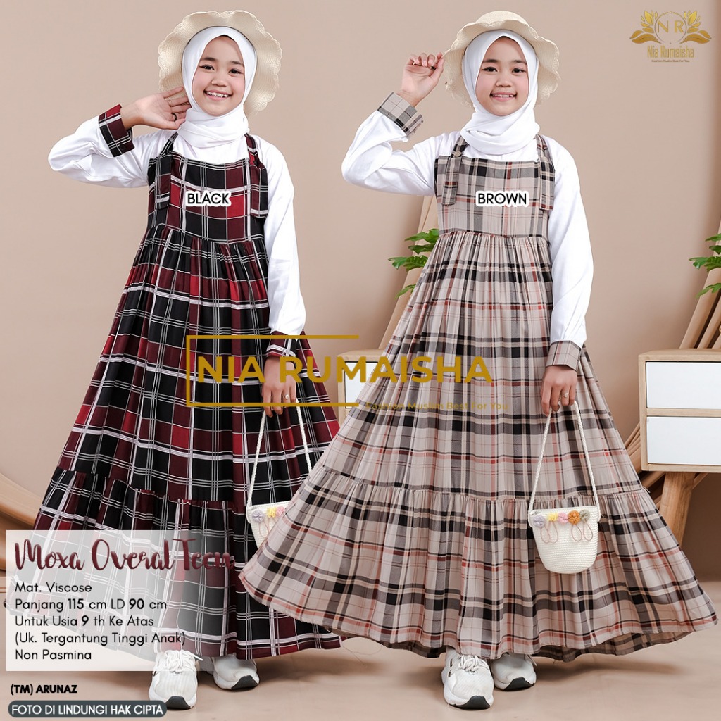 MOXA Dan otista OVERALL TEEN BY NIA RUMAISHA - Gamis Anak Matt Viscose