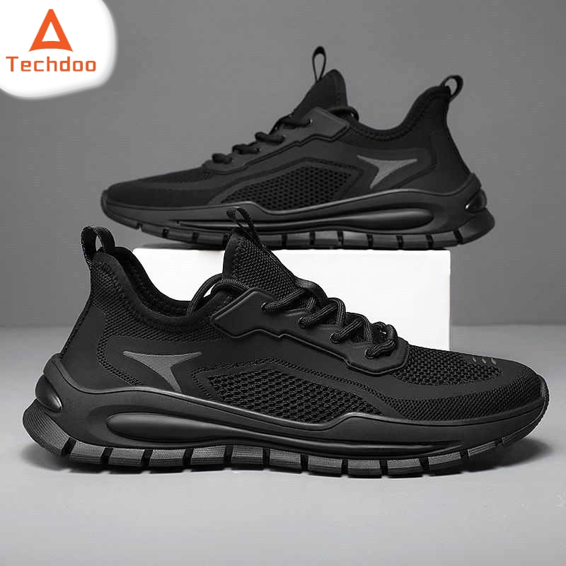 Techdoo Sepatu Pria Casual Fashion Keren Sneakers Tali Olahraga Running Shoes Men Anti Slip MR178