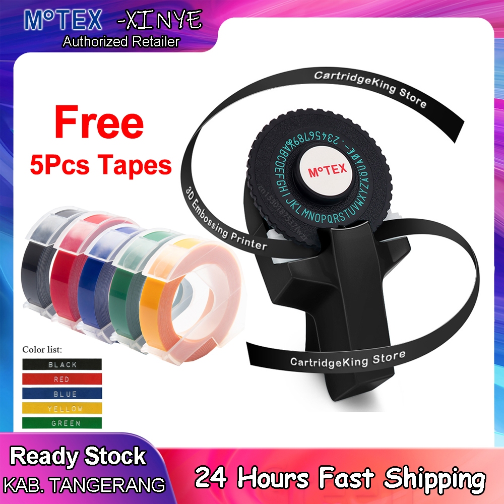 

MOTEX dymo embossing label maker Free 5Pcs Tapes