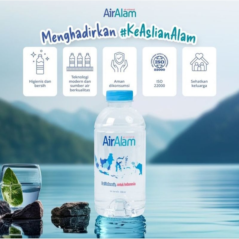 

Air Alam mineral water @ 330 ml (Minimal Pembelian 5 Botol )