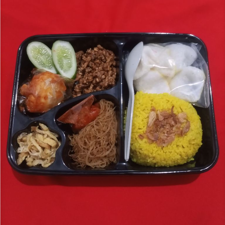 

Paket Nasi Kuning Ayam Komplit Bento Lezat Murah Enak