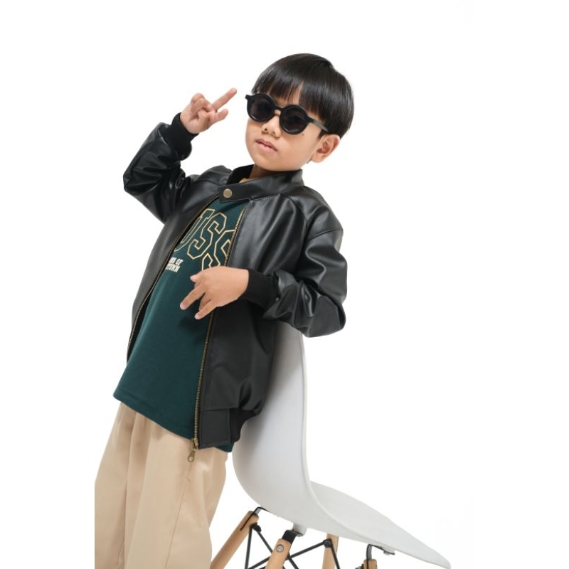 Jacket Kulit Anak Polos keren Terbaru Casual 1-12 Tahun Jaket Anak Laki Laki Terbaru