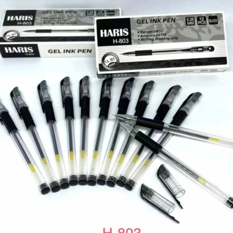

BERKAH Pulpen Gel Pen Haris H83 PER BOX 12 pcs Pulpen Haris 12 pcs Hitam Pulpen Hitam Haris