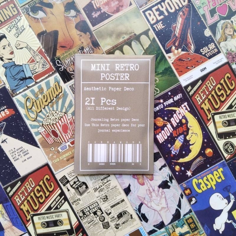 

21Pcs MINI (KECIL) Retro Poster / Deco paper poster / Poster mini for journaling / Paper Deco / Poster Deco / Hiasan Hijang / Hijang Deco