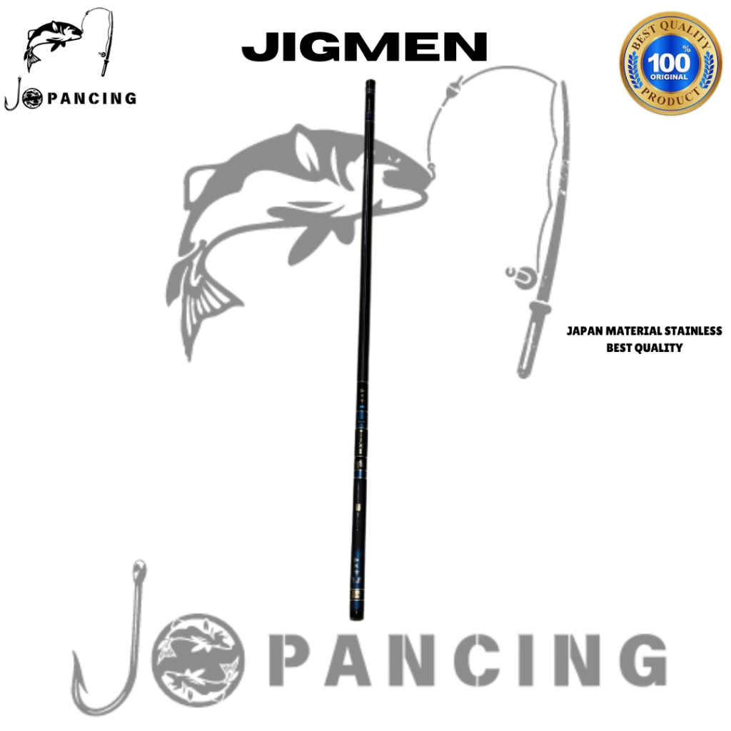 Tegek Pancing Black Adam Jigmen Kaku 10H Ukuran 630cm 720cm Bahan Carbon Skyflex Tegek Joran Kuat Mu