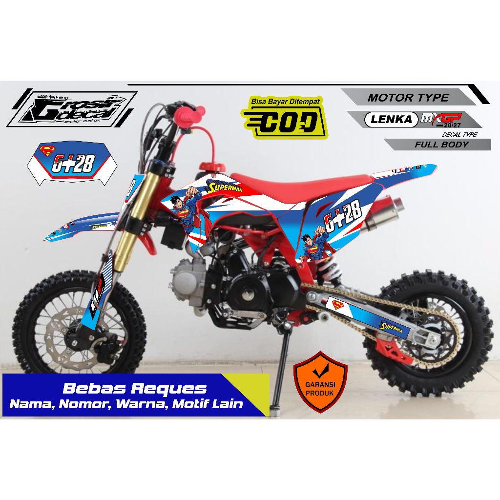 Sticker Stiker Mini Trail LENKA 50cc MC55 / 110cc MXGP20 Full body Free Custom