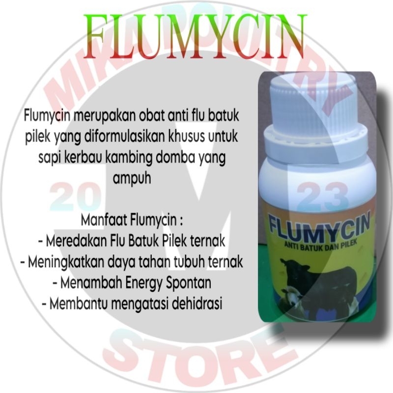 FLUMYCIN 100ml - obat batuk kambing - obat batuk sapi - obat batuk ternak