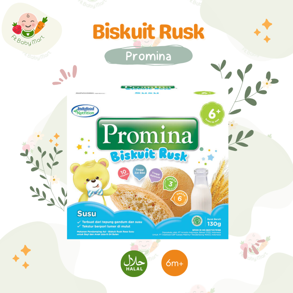 PROMINA - Biskuit RUSK Susu | Makanan Snack Biskuit MPASI Anak Bayi