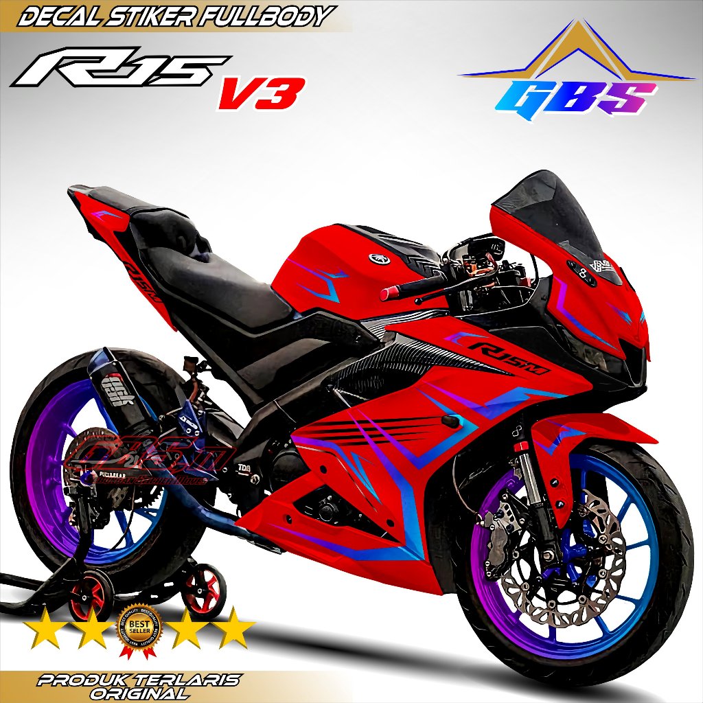 Decal R15 V3 Fullbody Stiker R15 V3 Fullbody Aksesoris R15 V3 Sticker Decal Motor R15 V3 Full Body