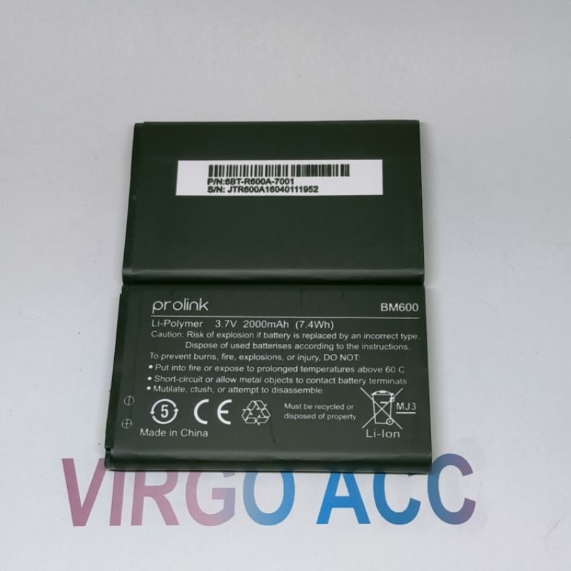 Baterai Modem Prolink Wifi 4G LTE PRT7011L BM600 BM-600 Original Battery Hp