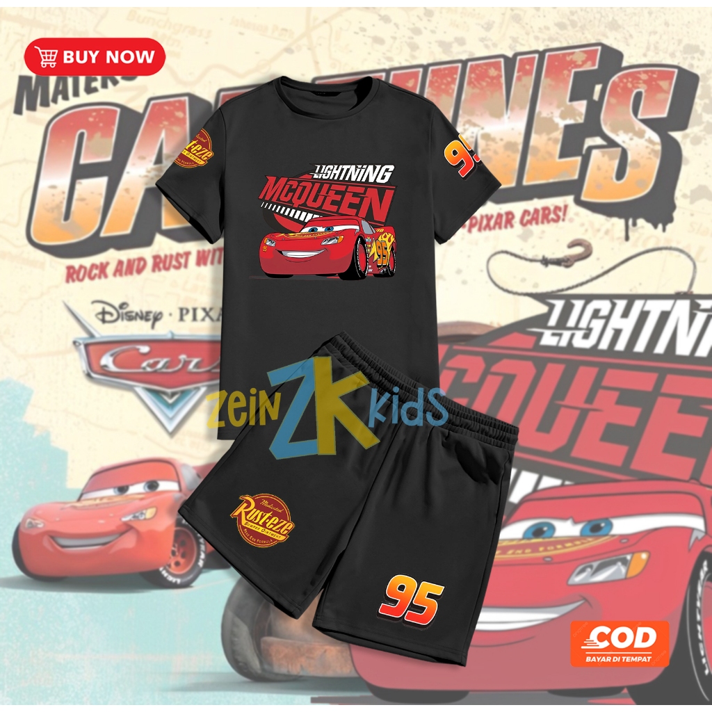 Setelan Kaos Anak Lightning Mcqueen / Kaos Anak Lightning Mcqueen