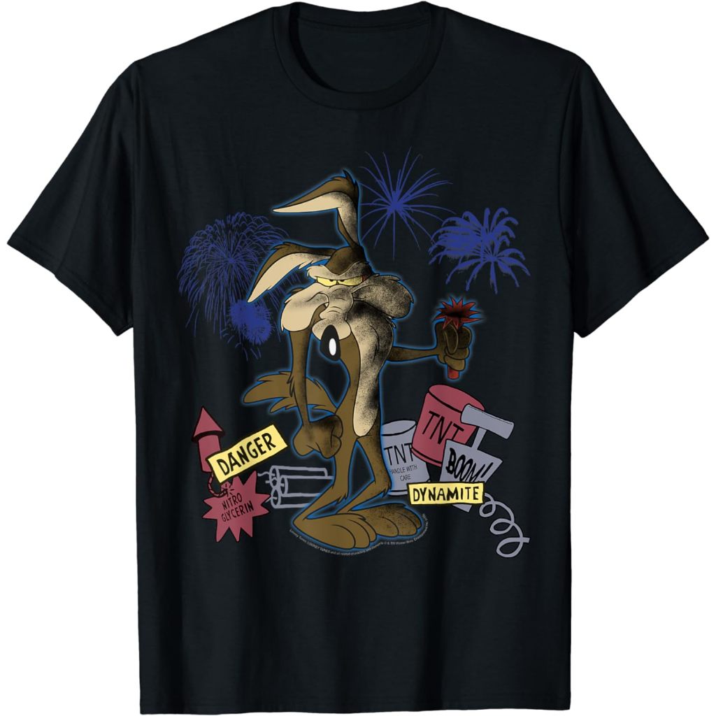 BAJU KAOS DISTRO Looney Tunes Wile E. Coyote TNT Portrait Short Sleeve T-Shirt