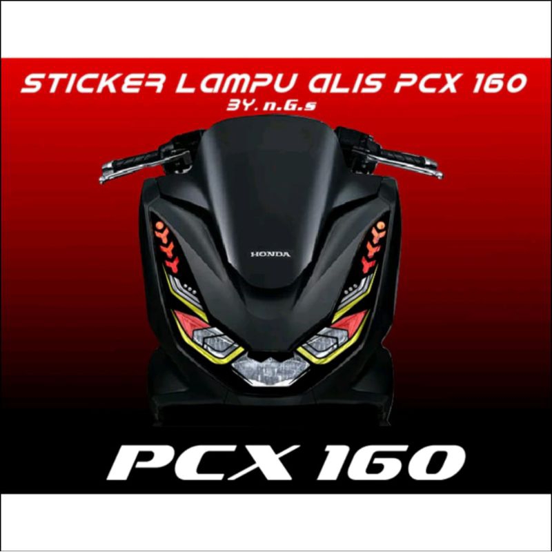 Stiker lampu alis depan honda new pcx 160 2021 sampai 2024
