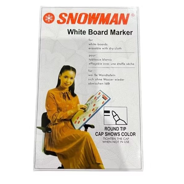 

RB Spidol Snowman Whiteboard - BG 12. ( LUSIN ) Warna Hitam
