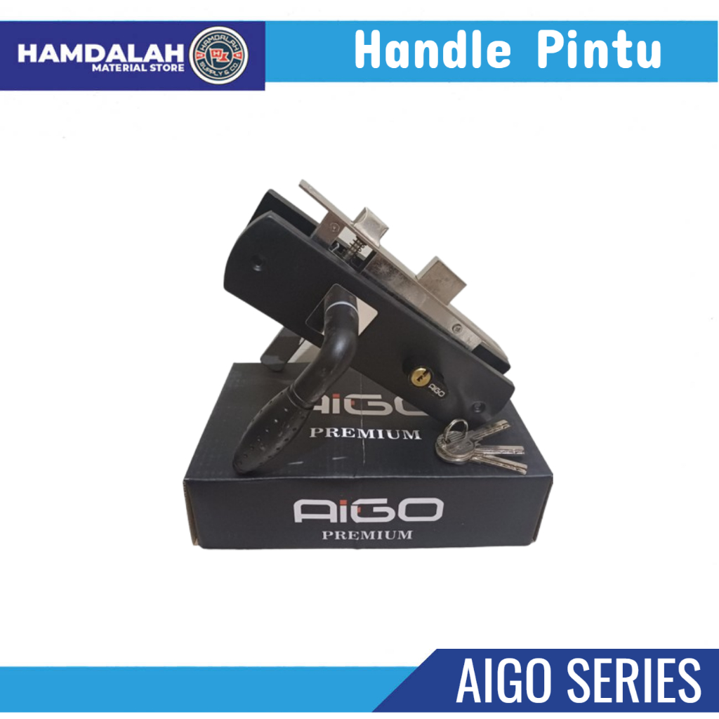 Handle Pintu Rumah AiGO Selot Gagang fullset / Kunci Pintu Besar 20 cm