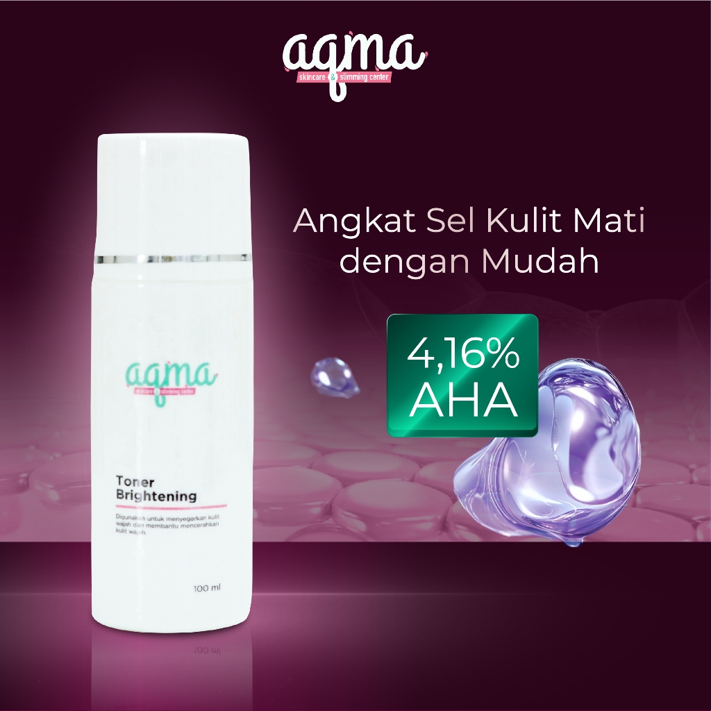 AQMA SKINCARE - Toner Brightening 100 mL / Toner Mencerahkan & Melembapkan / AHA 2.5% / Membersihkan