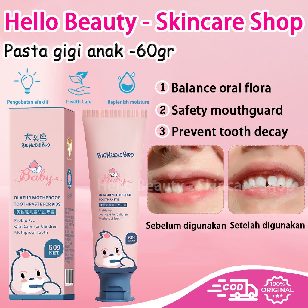 【COD Beli 2 gratis 1】Pasta gigi anak / Pasta gigi Anak Untuk gigi karies / Odol Anak 2 Tahun Bisa Di