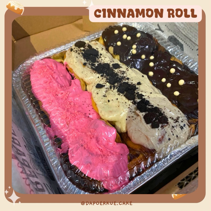 

Cinnamon Roll Cinnamon Rolls - Roti Gulung Kayu Manis + Topping isi 9pcs