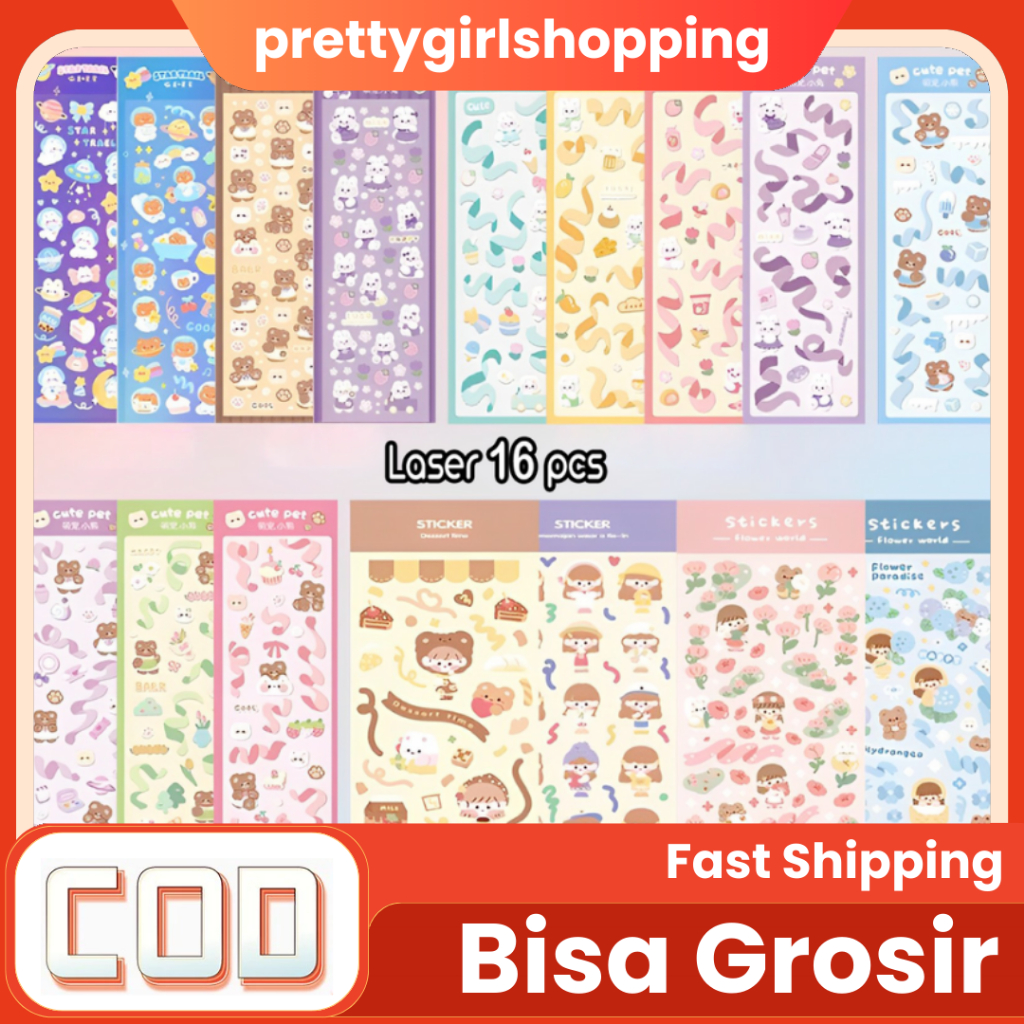 

Pretty Stiker 4Pcs/50Pcs/12Set/32Set Motif Kartun Korea Lucu Anti Air /Dekorasi Handbook Scrapbook DIY/Stiker Book Aesthetic Diary/Tumblr/Laptop