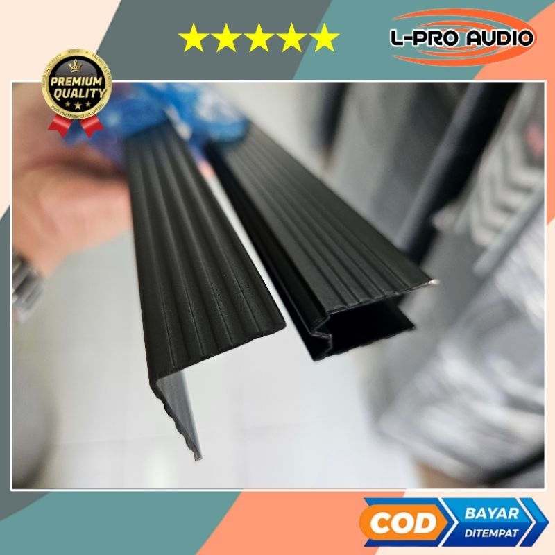 Lis alumunium hardcase Siku L dan M/U warna hitam panjang 3 meter
