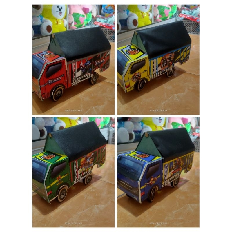 truk truck oleng kayu menyala mainan anak