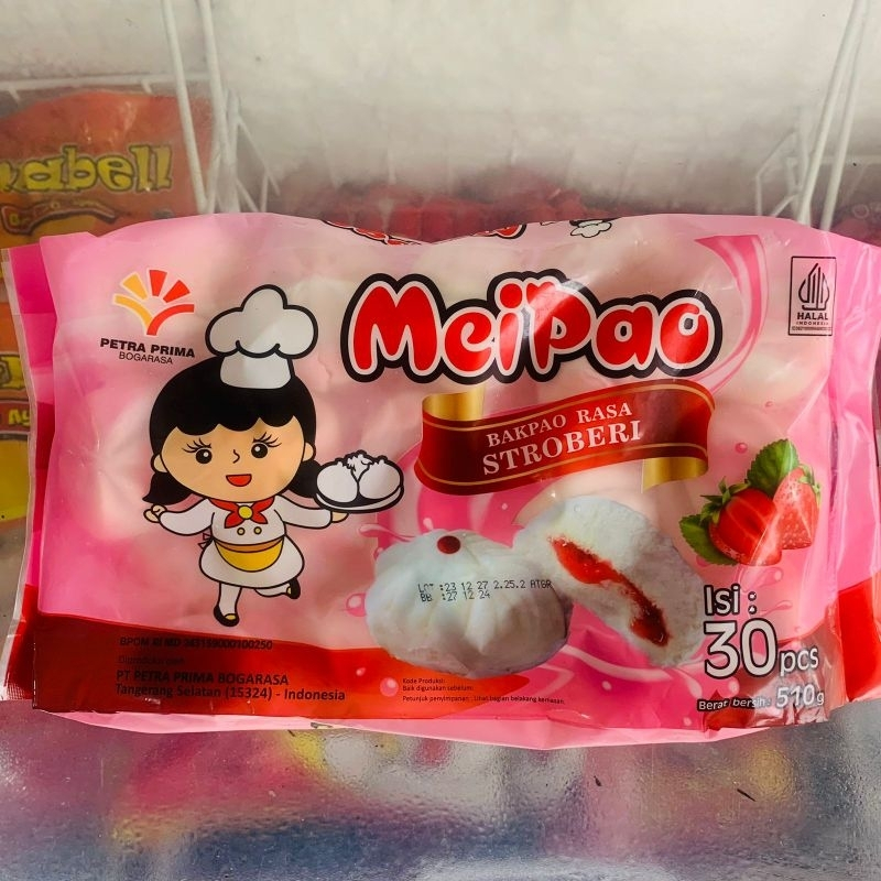 

Meipao STROBERI Bakpao Mini Pao rasa Strawberry 510gram isi 30pcs (lebih banyak dari merk satunya yg cuma 460gram)