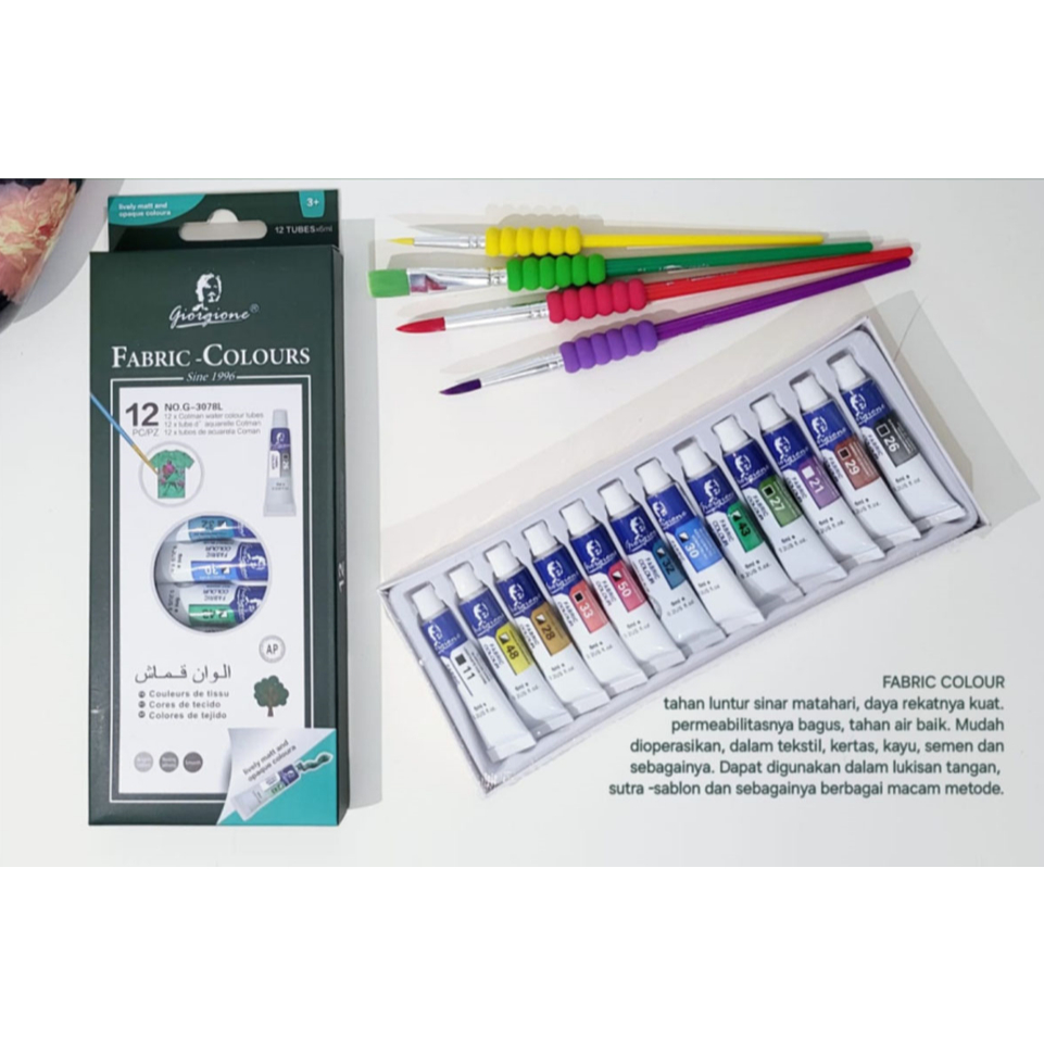 

BOBOMART GIORGIONE PABRIC-COLOURS CAT AIR 1SET 12PCS 6ML CAT AIR VTEC FULL SET ALAT LUKIS MEWARNAI MURAH