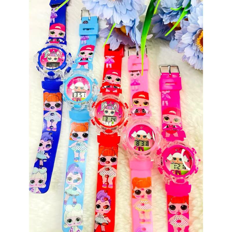 JAM TANGAN ANAK CEWEK-JAM TANGAN LOL JAM TANGAN ANAK LAMPU MUSIK JAM ANAK KARAKTER