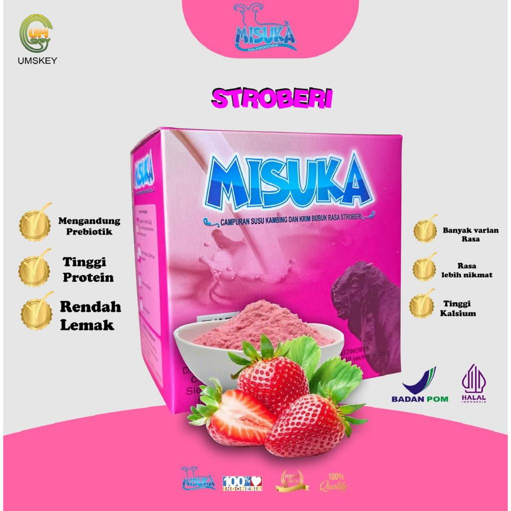 Susu Kambing Bubuk MISUKA STROBERI