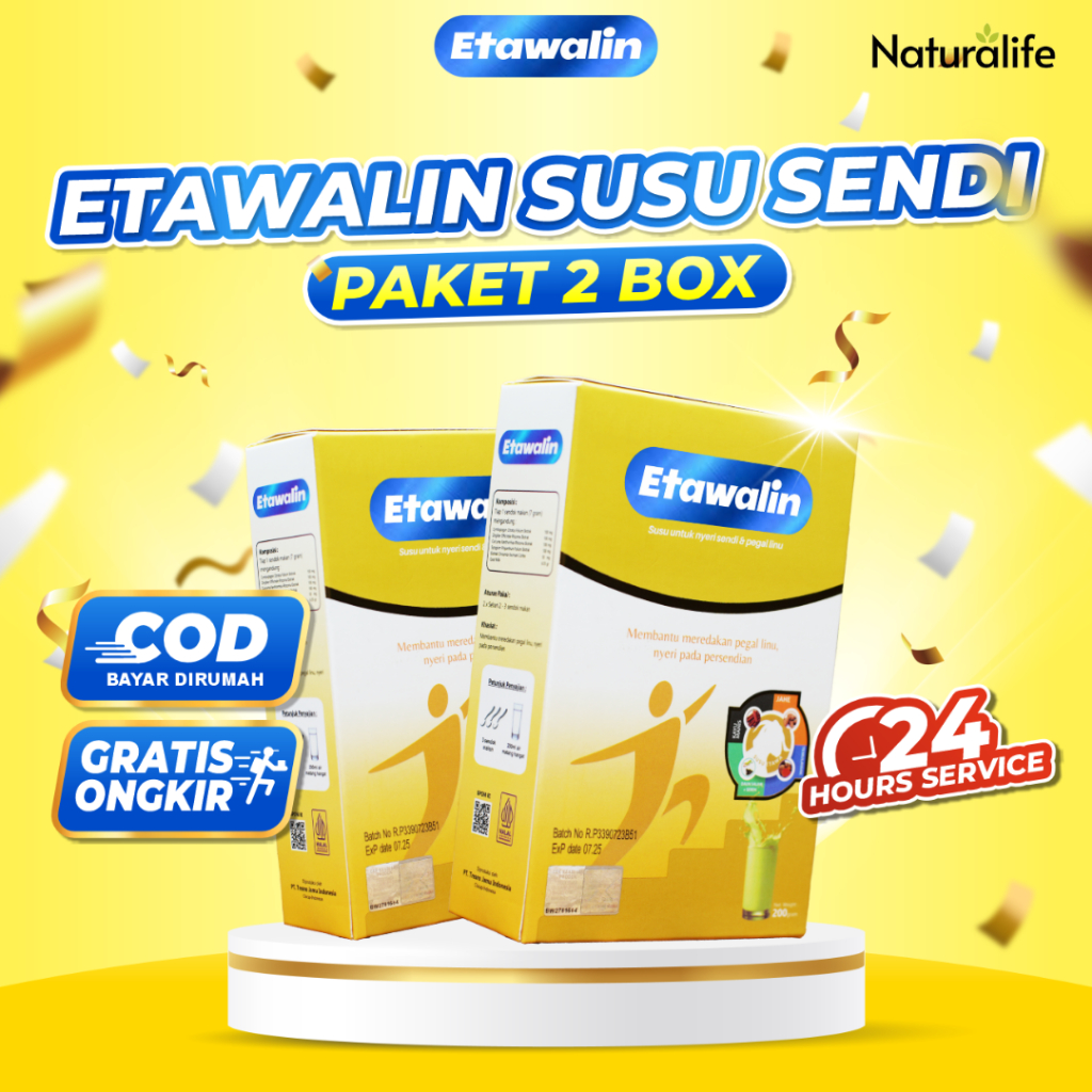 

PAKET 2 BOX ETAWALIN - Susu Kambing Etawa Bantu Atasi Masalah Nyeri Sendi Pegal Linu Nyeri Tulang Rematik Kesemutan Radang Sendi Cegah Osteoporosis Pengeroposan Tulang Tingkatkan Kepadatan Tulang Paket Hemat Asli Original Termurah Terlaris