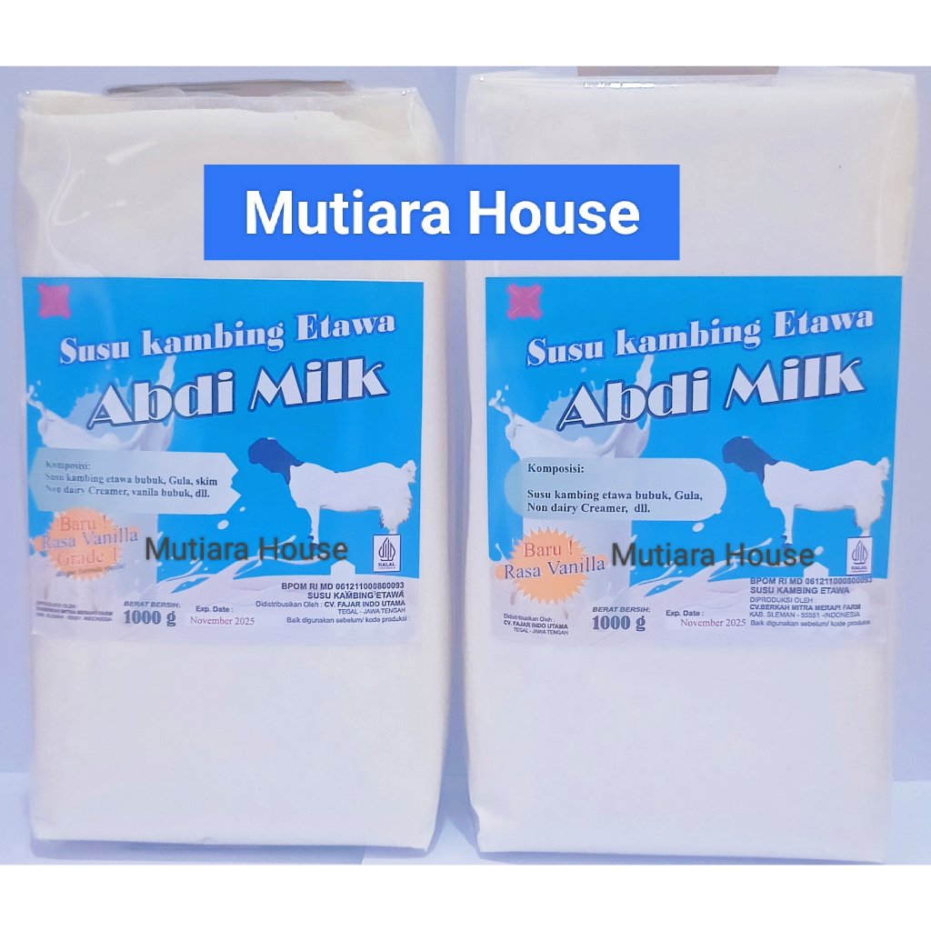 

Susu Kambing Etawa Rasa Vanilla Grade 1 & Grade 2 Isi 1kg