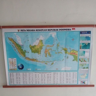 Peta Bingkai NKRI / Indonesia Ukuran Sedang Edisi Terbaru 38 Provinsi