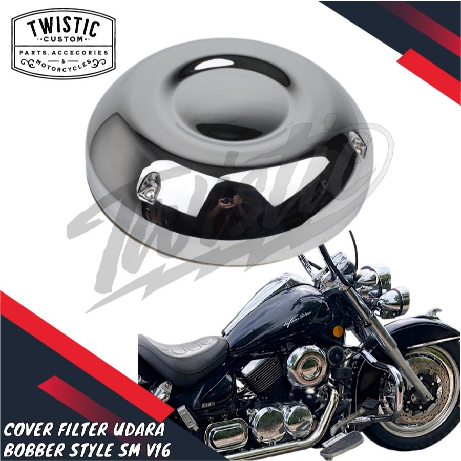 Cover Filter Udara Bobber Style Aluminium Motor SM V16 V 16 Plus Custom Chicano