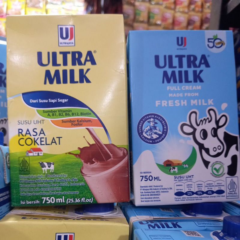 

Ultra Milk Susu UHT Cokelat/ Full Cream Kotak 750ml