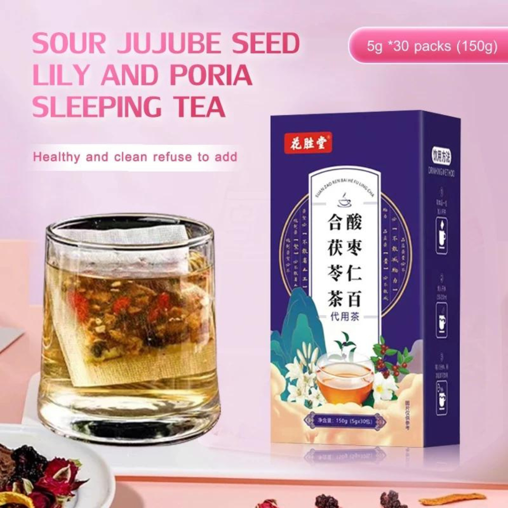 

Sleeping Tea Jujube seed Lily and Poria Cocos Tea 5g*30bags
